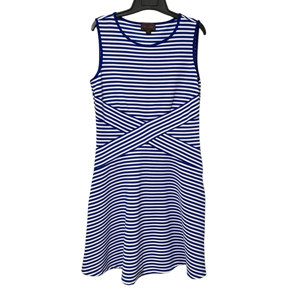 Trulli Blue White Stripe Sleeveless Dress